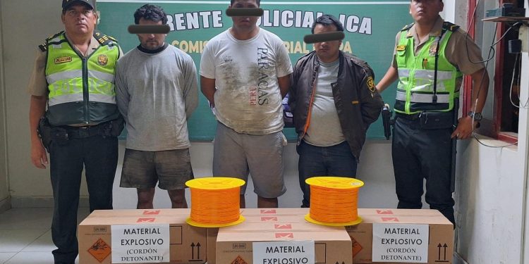 Palpa: policía detiene a una banda presumiblemente dedicada al tráfico ilegal de explosivos
