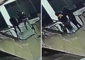 Padre deja caer a su hijo desde lo más alto de un centro comercial