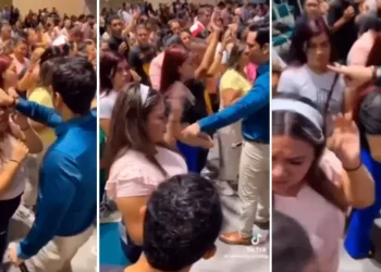 Mujer y pastor se van a los ‘golpes’ en plena oración en iglesia