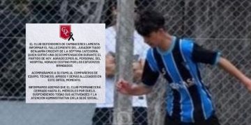 Futbolista de 16 años muere en pleno partido