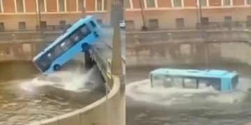 Bus con 20 pasajeros cae a un río y 7 personas mueren ahogadas
