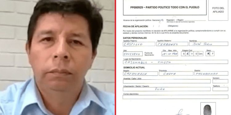Pedro Castillo anuncia su afiliación al partido «Todo con el Pueblo»