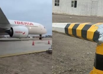 Avión choca contra poste de luz en Aeropuerto Internacional de Pisco
