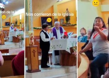Sacerdote corre de iglesia a mujer porque su bebé estaba haciendo mucho ruido