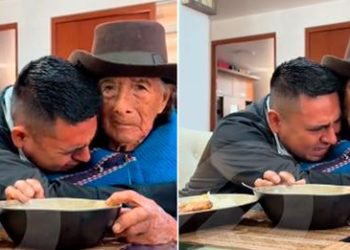 Joven llora agradecido con su abuela por siempre apoyarlo en su infancia: «ahora me toca cuidarte»