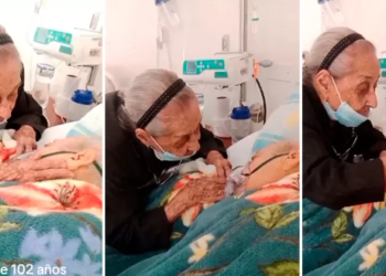 Madre de 102 años, se despide de su hijo de 82 en su lecho de muerte: «Despierta mi niño»