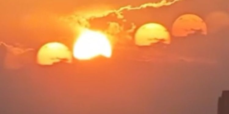 Siete soles aparecieron en el cielo de China