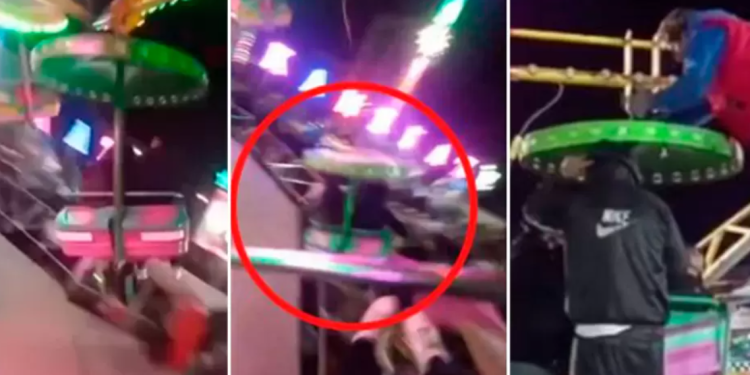 Silla voladora de juego mecánico se desprende y deja dos heridos de gravedad