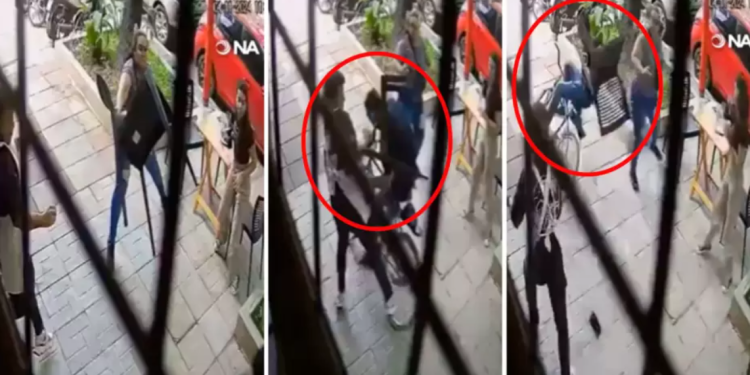 Mujer noquea de un sillazo a delincuente que intentó robar el celular de una joven