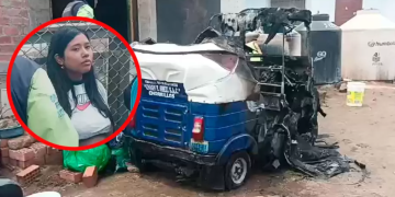 Mujer es detenida tras atacar mototaxi de su pareja con bomba molotov y provocar incendio