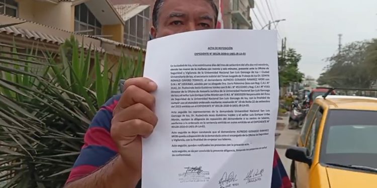 TRABAJADOR DE LA UNIVERSIDAD SAN LUIS GONZAGA EXIGE SUELDOS ATRASADOS Y RESPETO A ORDEN JUDICIAL