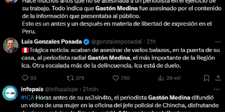 FIGURAS INFLUYENTES DEL PERIODISMO SE MANIFIESTAN ANTE FALLECIMIENTO DEL PERIODISTA GASTÓN MEDINA