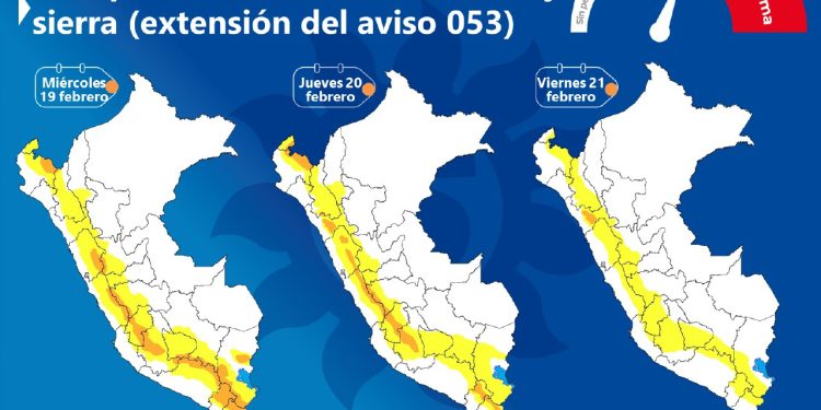 ALERTA NARANJA ANTE PRECIPITACIONES EN LA COSTA NORTE Y SIERRA