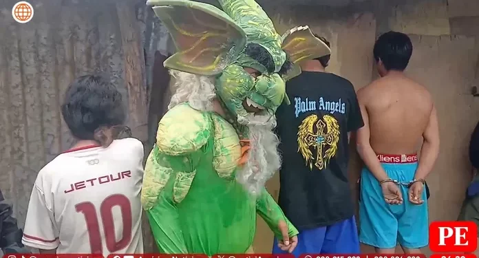 Policía se disfraza del ‘Tunche’ para capturar a clan familiar durante carnaval