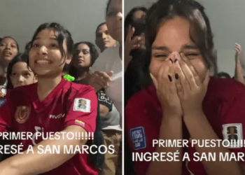 Joven venezolana se entera de que ingresó a San Marcos en primer puesto y estalla de emoción