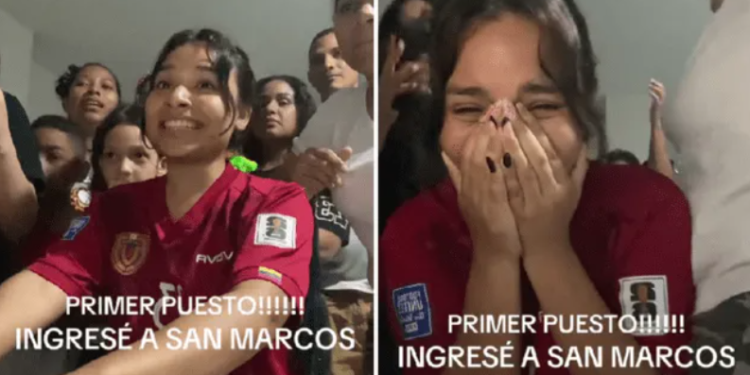 Joven venezolana se entera de que ingresó a San Marcos en primer puesto y estalla de emoción