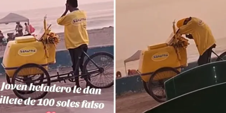 Heladero peruano rompió en llanto al descubrir que le dieron billete de S/100 falso