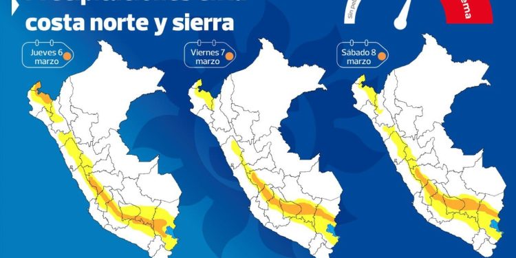 SENAMHI AVISA PRONTAS PRECIPITACIONES EN LA COSTA NORTE Y SIERRA