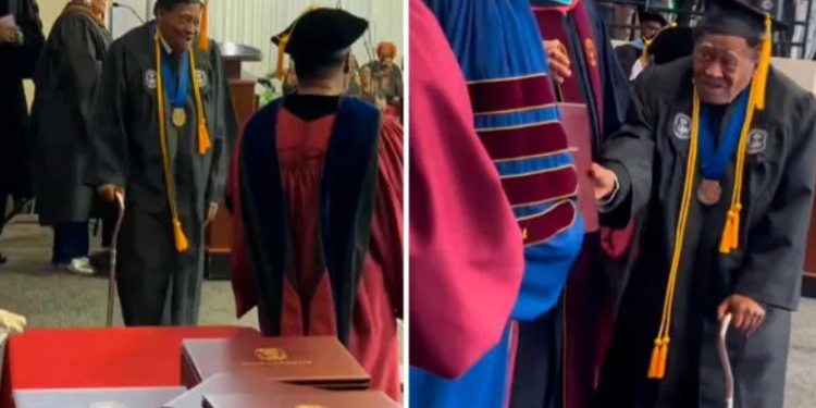 Hombre de 80 años se gradúa de la universidad y recibe ovación de todos: «Nunca es tarde»