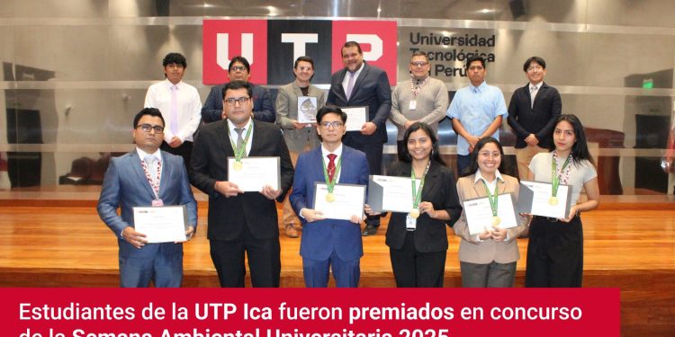 Estudiantes de la UTP Ica fueron premiados en concurso de la Semana Ambiental Universitaria 2025
