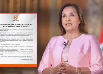 Fuerza Popular apoyará vacancia contra la presidenta Dina Boluarte