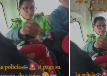 Policía de Huancayo paga su pasaje y recibe respaldo ciudadano en medio de la polémica por pase libre