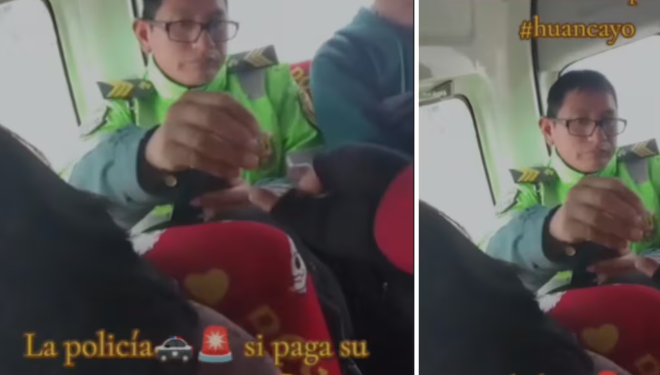 Policía de Huancayo paga su pasaje y recibe respaldo ciudadano en medio de la polémica por pase libre