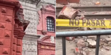 Desplome de cornisa en iglesia de Ayacucho deja una mujer fallecida y múltiples heridos