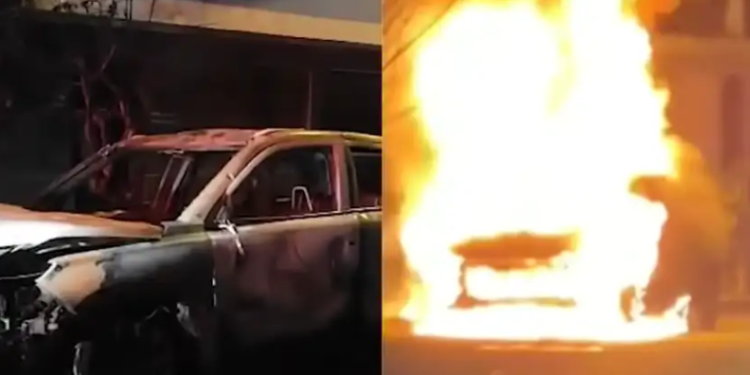 Delincuente incendia carro de comisario frente a su casa en Huacho: PNP especula represalia por su labor