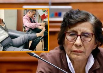 Congresista Lucinda Vásquez se victimiza tras ser captada cuando su asesor le cortaba las uñas en el Congreso: acusa manipulación mediática y venganza