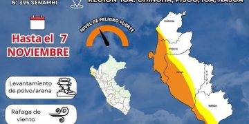 Pronóstico de vientos en la costa se extiende hasta el 7 de noviembre