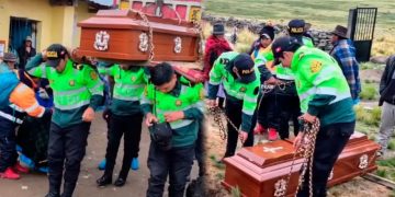 Madre de 90 años despide sola a su hijo fallecido y policías tienen gran gesto: llevaron féretro hasta el cementerio
